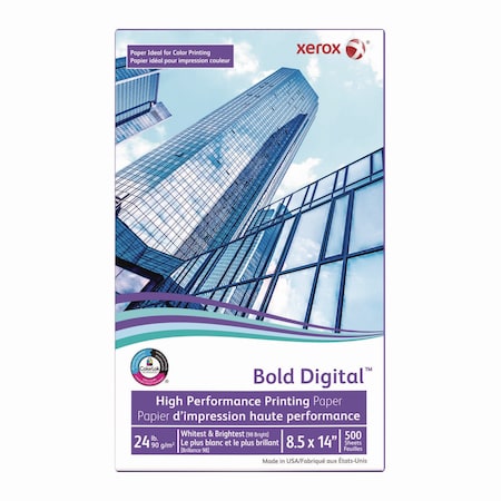 Xerox Bold Digital Printing Paper, 98 Bright, 24 lb 8.5"x14" White, 4000/CT 3R11542